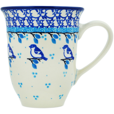 Polish Pottery Bistro Mug Winter Circle