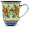 Polish Pottery Bistro Mug Woodland Whirl UNIKAT