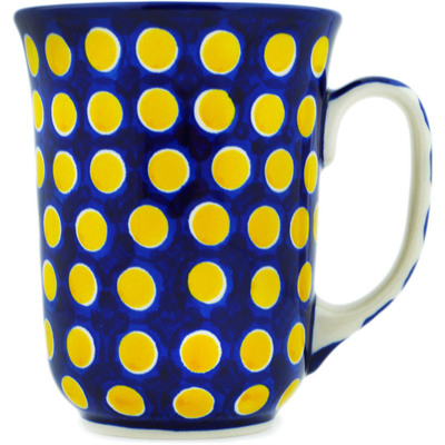 Polish Pottery Bistro Mug Yellow Dots