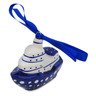 Polish Pottery Boat Ornament 3&quot; Amplify UNIKAT