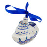 Polish Pottery Boat Ornament 3&quot; Peacock