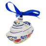 Polish Pottery Boat Ornament 3&quot; Wild Poppies UNIKAT