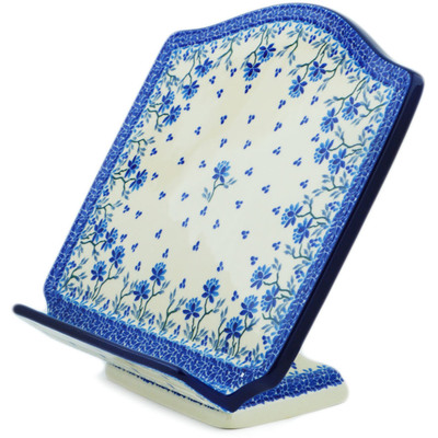Polish Pottery Book Stand 9&quot; Blue Grapevine