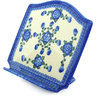 Polish Pottery Book Stand 9&quot; Blue Poppies