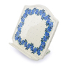 Polish Pottery Book Stand 9&quot; Blue Rose