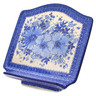 Polish Pottery Book Stand 9&quot; Blue Wildflower Patch UNIKAT