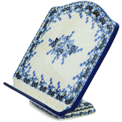 Polish Pottery Book Stand 9&quot; Flowers At Dusk