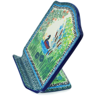 Polish Pottery Book Stand 9&quot; Mallard Meadow UNIKAT