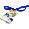 Polish Pottery Boot Ornament 2 oz Tail Feathers