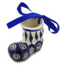 Polish Pottery Boot Ornament 3 oz Peacock