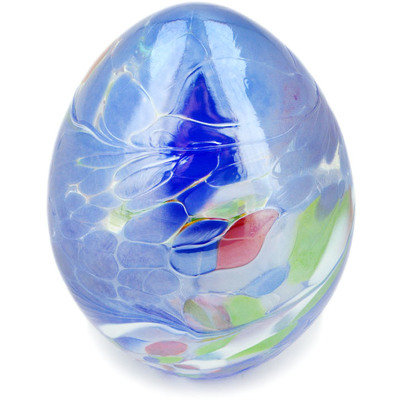 Glass Borowski Hand-blown Glass Egg Figurine Blue