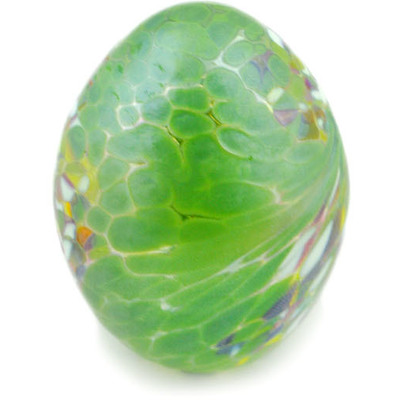 Glass Borowski Hand-blown Glass Egg Figurine Frosty Green