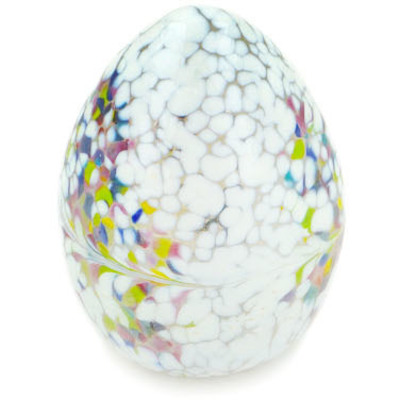 Glass Borowski Hand-blown Glass Egg Figurine Frosty White