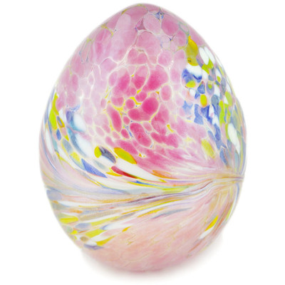 Glass Borowski Hand-blown Glass Egg Figurine Pink Mist