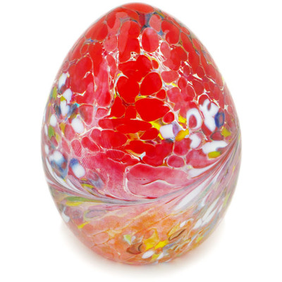 Glass Borowski Hand-blown Glass Egg Figurine Red