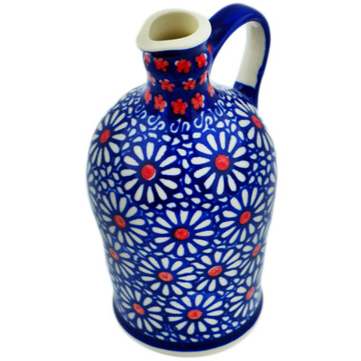 Polish Pottery Bottle 12 oz Daisy Parade