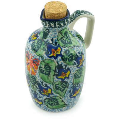 Polish Pottery Bottle 16 oz Butterflies And Bell Flo UNIKAT