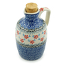 Polish Pottery Bottle 16 oz Red Forget-me-nots