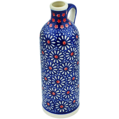 Polish Pottery Bottle 18 oz Daisy Parade