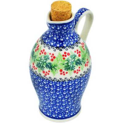 Polish Pottery Bottle 19 oz Blooming Rowan