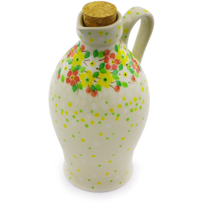 Polish Pottery Bottle 19 oz Blossom Sprinkle UNIKAT