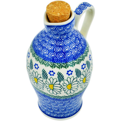 Polish Pottery Bottle 19 oz Crazy Daisy