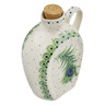 Polish Pottery Bottle 19 oz Green Fascination Peacock