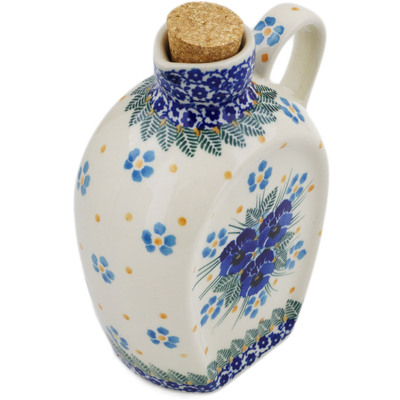 Polish Pottery Bottle 19 oz Pansy And Violets