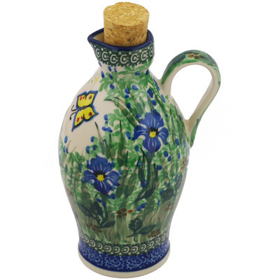 Polish Pottery Bottle 19 oz Spring Garden UNIKAT