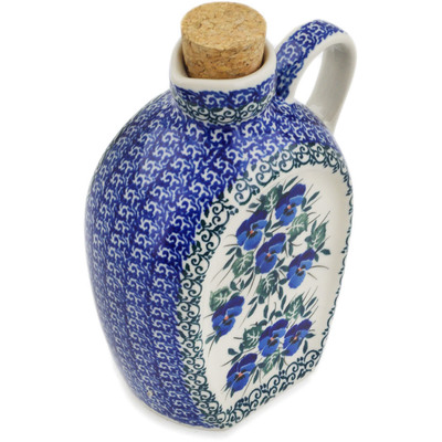 Polish Pottery Bottle 19 oz Sweet Blue Spring