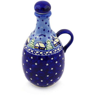 Polish Pottery Bottle 19 oz Village Stars UNIKAT