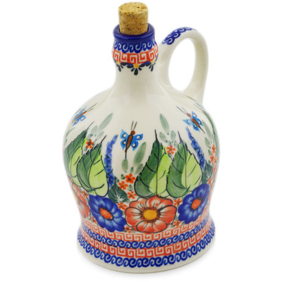 Polish Pottery Bottle 29 oz Spring Splendor UNIKAT