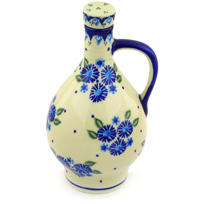 Polish Pottery Bottle 34 oz Aster Patches
