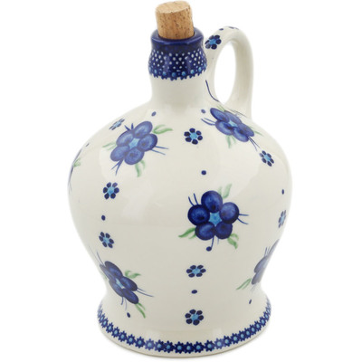 Polish Pottery Bottle 40 oz Bleu-belle Fleur