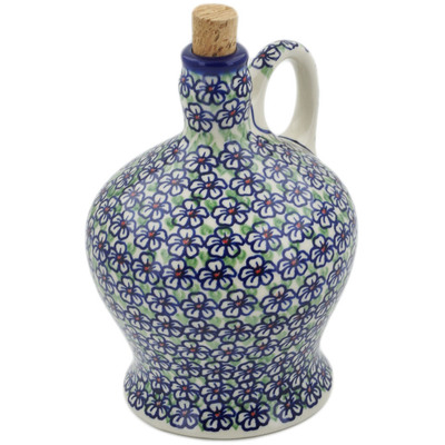 Polish Pottery Bottle 40 oz Flower Bouquet