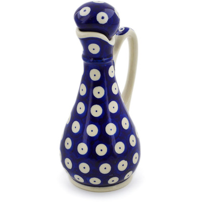 Polish Pottery Bottle 5 oz Blue Eyed Peacock
