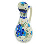 Polish Pottery Bottle 5 oz Blue Pansy