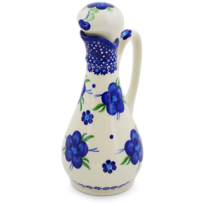Polish Pottery Bottle 5 oz Blue Poppies