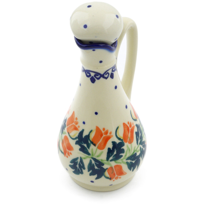 Polish Pottery Bottle 5 oz California Poppies