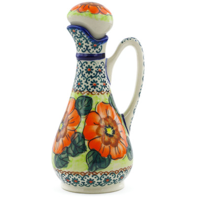 Polish Pottery Bottle 5 oz Fiery Poppies UNIKAT