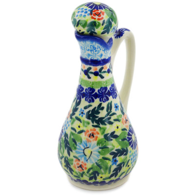 Polish Pottery Bottle 5 oz Flor-de-lis UNIKAT