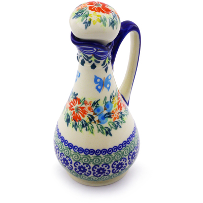 Polish Pottery Bottle 5 oz Ring Of Flowers UNIKAT