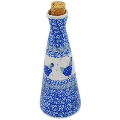 Polish Pottery Bottle 7 oz Blue Chicken