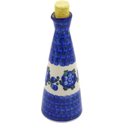 Polish Pottery Bottle 7 oz Blue Poppies