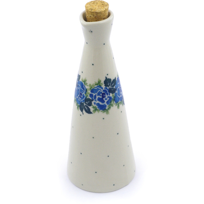 Polish Pottery Bottle 7 oz Blue Rose