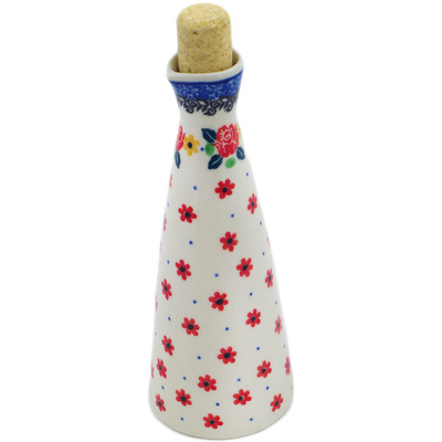Polish Pottery Bottle 7 oz Flower Speckle