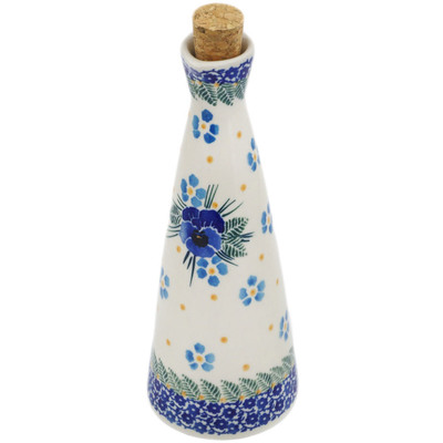 Polish Pottery Bottle 7 oz Pansy And Violets