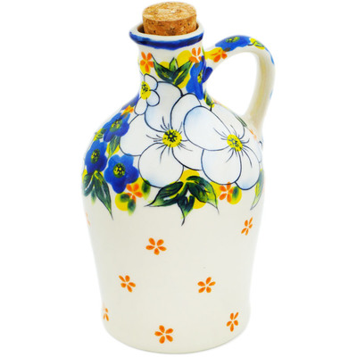 Polish Pottery Bottle 8 oz Floating Florals UNIKAT