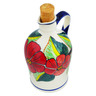 Polish Pottery Bottle 8 oz Poinsettia Paradise UNIKAT