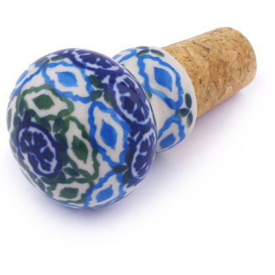 Polish Pottery Bottle Stopper 2&quot; Aztec Eyes